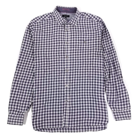 Ted Baker London Plaid Flip Cuff Long Sleeve Button Down Dress Shirt Mens XXL - Picture 1 of 8